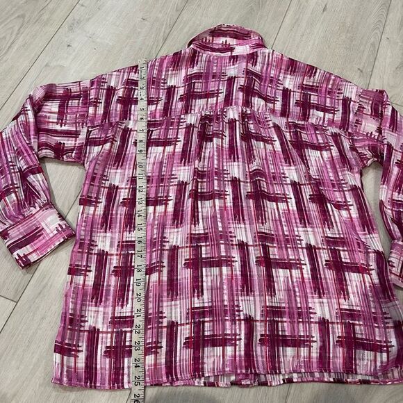 SOFT SURROUNDINGS Womens Porta Blouse Absta Mgnta PM- Long sleeve, Sz M - Picture 3 of 7